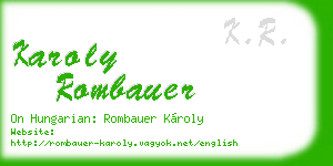 karoly rombauer business card