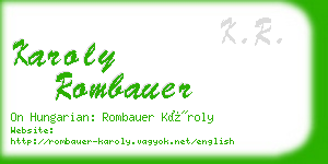 karoly rombauer business card